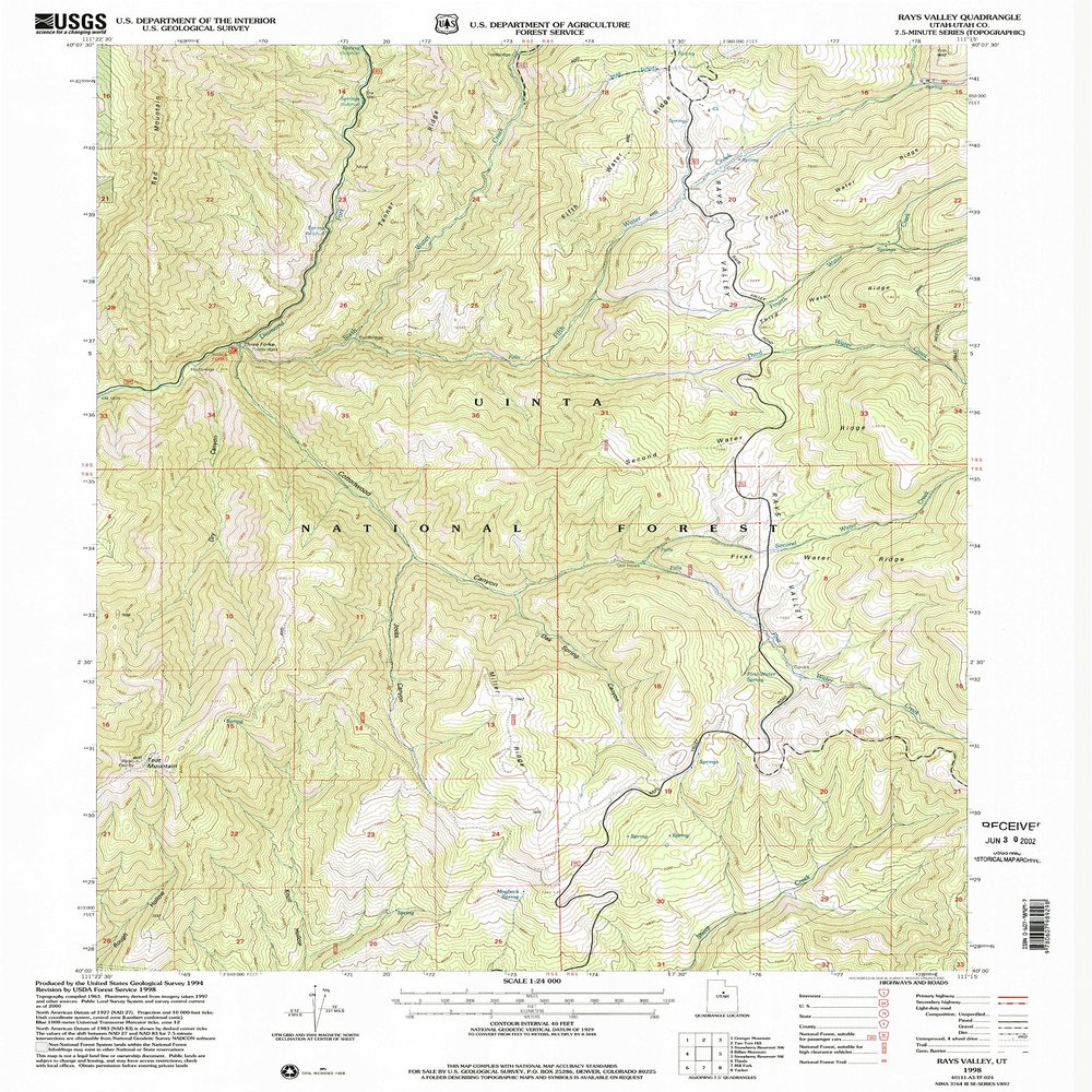YellowMaps Rays Valley UT topo map, 1:24000 Scale, 7.5 X 7.5 Minute, Historical, 1998, Updated 2002, 26.7 x 21.8 in - Polypropylene