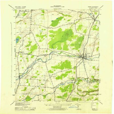 YellowMaps Adams NY topo map, 1:31680 Scale, 7.5 X 7.5 Minute, Historical, 1943, 21.4 x 17 in - Polypropylene