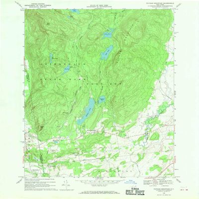 YellowMaps Putnam Mountain NY topo map, 1:24000 Scale, 7.5 X 7.5 Minute, Historical, 1966, Updated 1970, 26.9 x 22.1 in - Polypropylene