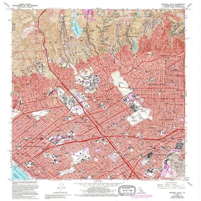 YellowMaps Beverly Hills CA topo map, 1:24000 Scale, 7.5 X 7.5 Minute, Historical, 1966, Updated 1994, 26.8 x 22 in - Polypropylene