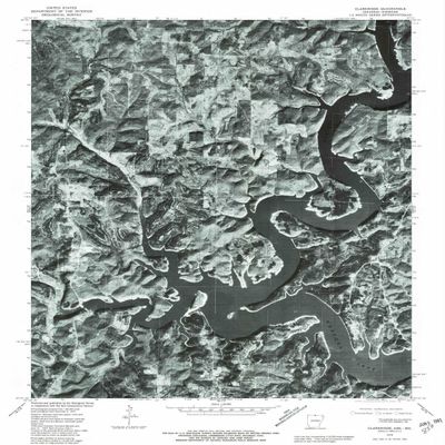 YellowMaps Clarkridge AR topo map, 1:24000 Scale, 7.5 X 7.5 Minute, Historical, 1979, Updated 1981, 26.6 x 21.4 in - Polypropylene