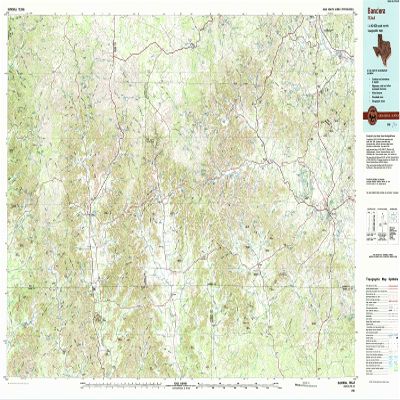 YellowMaps Bandera TX topo map, 1:100000 Scale, 30 X 60 Minute, Historical, 1985, Updated 1994, 24.1 x 43.9 in - Polypropylene