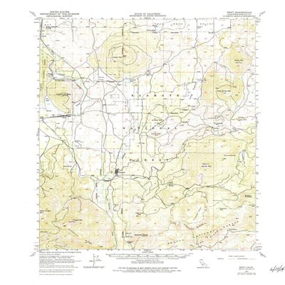 YellowMaps Bray CA topo map, 1:62500 Scale, 15 X 15 Minute, Historical, 1950, Updated 1984, 21.7 x 17.3 in - Polypropylene