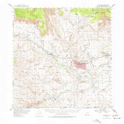 YellowMaps St George UT topo map, 1:62500 Scale, 15 X 15 Minute, Historical, 1954, Updated 1977, 21.8 x 17.9 in - Polypropylene