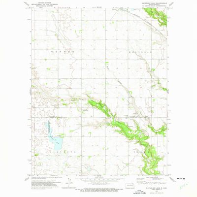 Waterloo Lake ND topo map, 1:24000 Scale, 7.5 X 7.5 Minute, Historical, 1972, Updated 1975, 27.2 x 22.2 in - Polypropylene