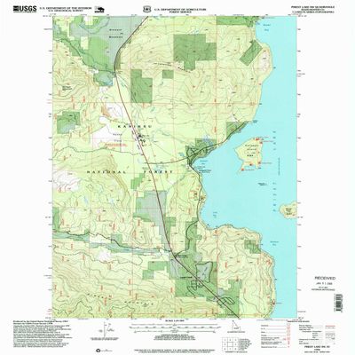 YellowMaps Priest Lake SW ID topo map, 1:24000 Scale, 7.5 X 7.5 Minute, Historical, 1996, Updated 1999, 26.8 x 22 in - Polypropylene