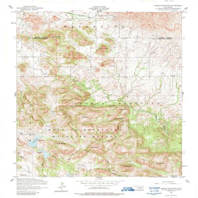 YellowMaps Saddle Mountain OK topo map, 1:24000 Scale, 7.5 X 7.5 Minute, Historical, 1956, Updated 1989, 27.4 x 22.5 in - Polypropylene