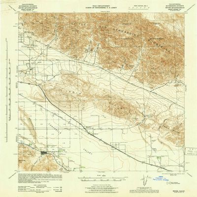 YellowMaps Edom CA topo map, 1:62500 Scale, 15 X 15 Minute, Historical, 1944, Updated 1944, 21.8 x 17.3 in - Polypropylene