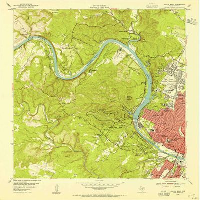 YellowMaps Austin West TX topo map, 1:24000 Scale, 7.5 X 7.5 Minute, Historical, 1954, Updated 1956, 26.9 x 23 in - Tyvek