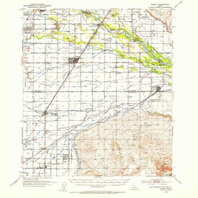 YellowMaps Rigby ID topo map, 1:62500 Scale, 15 X 15 Minute, Historical, 1950, Updated 1953, 20.8 x 16.9 in - Polypropylene