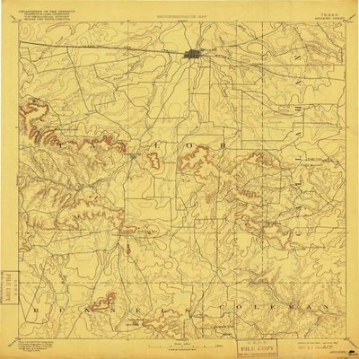 YellowMaps Abilene TX topo map, 1:125000 Scale, 30 X 30 Minute, Historical, 1892, Updated 1916, 19.8 x 16.3 in - Polypropylene