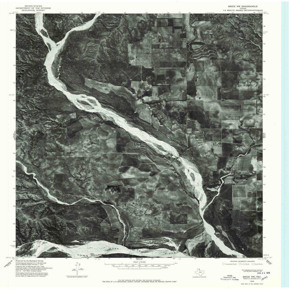 YellowMaps Brice NW TX topo map, 1:24000 Scale, 7.5 X 7.5 Minute, Historical, 1976, Updated 1978, 26.9 x 22 in - Polypropylene
