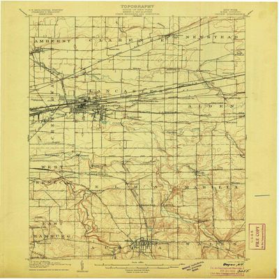 YellowMaps Depew NY topo map, 1:62500 Scale, 15 X 15 Minute, Historical, 1905, 20 x 16.6 in - Polypropylene