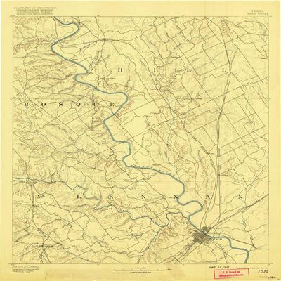 YellowMaps Waco TX topo map, 1:125000 Scale, 30 X 30 Minute, Historical, 1892, Updated 1921, 19.8 x 16.4 in - Polypropylene