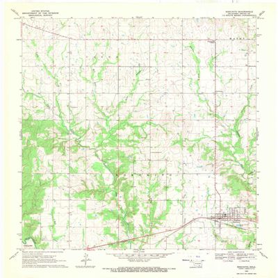 YellowMaps Bokchito OK topo map, 1:24000 Scale, 7.5 X 7.5 Minute, Historical, 1969, Updated 1971, 27.4 x 22.5 in - Polypropylene