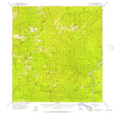 Dillon MTN CA topo map, 1:62500 Scale, 15 X 15 Minute, Historical, 1955, Updated 1957, 20.8 x 16.6 in - Tyvek