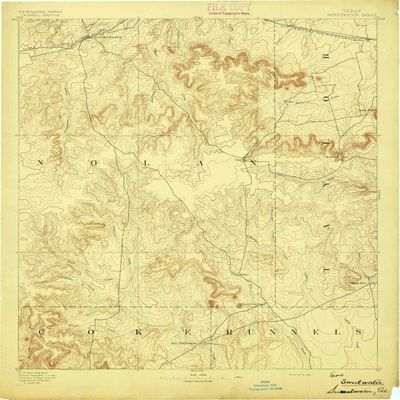 YellowMaps Sweetwater TX topo map, 1:125000 Scale, 30 X 30 Minute, Historical, 1893, 20 x 16.6 in - Tyvek