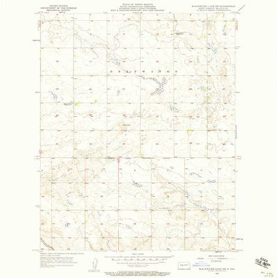 YellowMaps Blackwater Lake NW ND topo map, 1:24000 Scale, 7.5 X 7.5 Minute, Historical, 1956, Updated 1957, 26.8 x 22 in - Tyvek