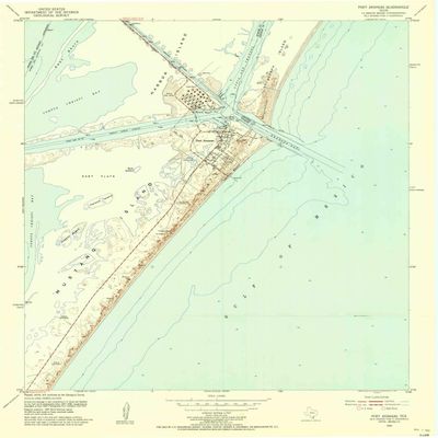 YellowMaps Port Aransas TX topo map, 1:24000 Scale, 7.5 X 7.5 Minute, Historical, 1954, Updated 1956, 26.9 x 23 in - Polypropylene