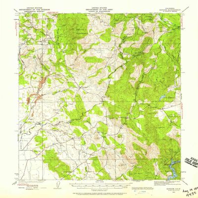 YellowMaps Bangor CA topo map, 1:62500 Scale, 15 X 15 Minute, Historical, 1941, Updated 1958, 20.8 x 16.6 in - Polypropylene