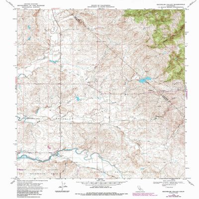 YellowMaps Bachelor Valley CA topo map, 1:24000 Scale, 7.5 X 7.5 Minute, Historical, 1968, Updated 1987, 26.8 x 21.4 in - Polypropylene
