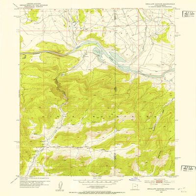 Swallow Canyon UT topo map, 1:24000 Scale, 7.5 X 7.5 Minute, Historical, 1952, Updated 1953, 26.8 x 21.9 in - Polypropylene