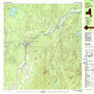 YellowMaps Au Sable Forks NY topo map, 1:25000 Scale, 7.5 X 15 Minute, Historical, 1978, Updated 1990, 24 x 37.8 in - Polypropylene