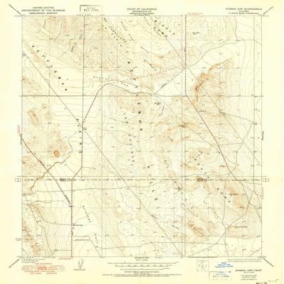 YellowMaps Avenal Gap CA topo map, 1:24000 Scale, 7.5 X 7.5 Minute, Historical, 1950, 26.8 x 22 in - Tyvek