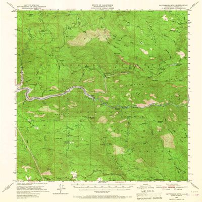 YellowMaps Patterson Mountain CA topo map, 1:62500 Scale, 15 X 15 Minute, Historical, 1952, Updated 1967, 20.7 x 16.6 in - Polypropylene