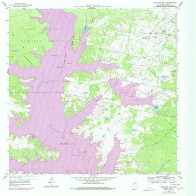 YellowMaps Shepard Hill TX topo map, 1:24000 Scale, 7.5 X 7.5 Minute, Historical, 1958, Updated 1977, 27 x 23.1 in - Tyvek