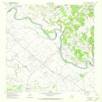 YellowMaps Chances Store TX topo map, 1:24000 Scale, 7.5 X 7.5 Minute, Historical, 1962, Updated 1973, 27 x 23 in - Polypropylene