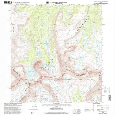 Mount Powell UT topo map, 1:24000 Scale, 7.5 X 7.5 Minute, Historical, 1996, Updated 2000, 26.7 x 21.8 in - Polypropylene