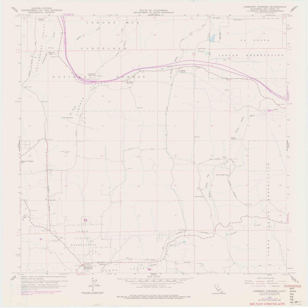 YellowMaps Cameron Corners CA topo map, 1:24000 Scale, 7.5 X 7.5 Minute, Historical, 1959, Updated 1978, 27.2 x 22.3 in - Polypropylene