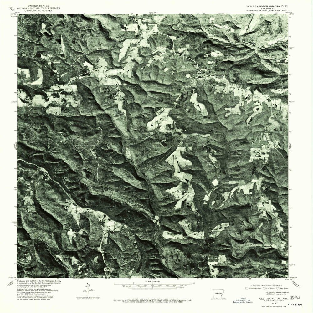 YellowMaps Old Lexington AR topo map, 1:24000 Scale, 7.5 X 7.5 Minute, Historical, 1976, Updated 1977, 26.9 x 21.4 in - Polypropylene