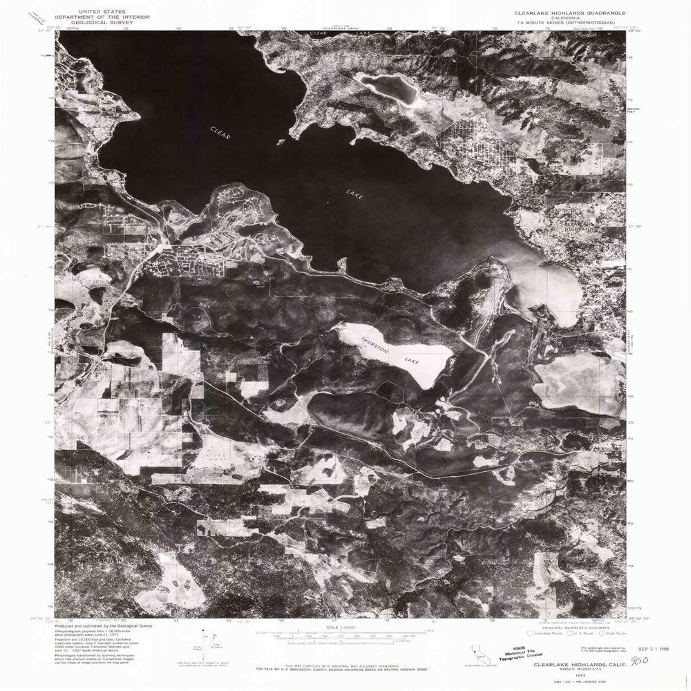 YellowMaps Clearlake Highlands CA topo map, 1:24000 Scale, 7.5 X 7.5 Minute, Historical, 1977, Updated 1980, 26.6 x 21.4 in - Polypropylene