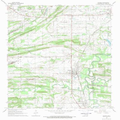 YellowMaps Panama OK topo map, 1:24000 Scale, 7.5 X 7.5 Minute, Historical, 1968, Updated 1969, 26.7 x 21.8 in - Tyvek