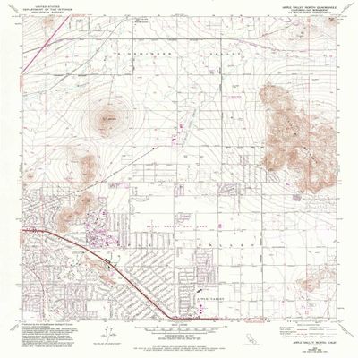 YellowMaps Apple Valley North CA topo map, 1:24000 Scale, 7.5 X 7.5 Minute, Historical, 1970, Updated 1993, 26.7 x 21.4 in - Polypropylene