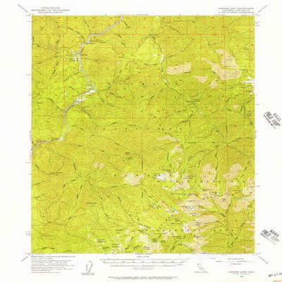 YellowMaps Ukonom Lake CA topo map, 1:62500 Scale, 15 X 15 Minute, Historical, 1955, Updated 1957, 20.8 x 16.6 in - Tyvek