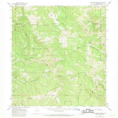 YellowMaps Bluenose Ridge CA topo map, 1:24000 Scale, 7.5 X 7.5 Minute, Historical, 1967, Updated 1969, 26.9 x 22 in - Polypropylene