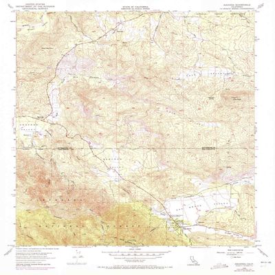 YellowMaps Aguanga CA topo map, 1:24000 Scale, 7.5 X 7.5 Minute, Historical, 1954, Updated 1972, 26.8 x 22 in - Polypropylene
