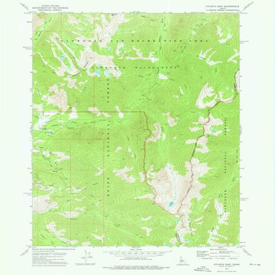 YellowMaps Atlanta East ID topo map, 1:24000 Scale, 7.5 X 7.5 Minute, Historical, 1972, Updated 1976, 26.9 x 21.9 in - Polypropylene