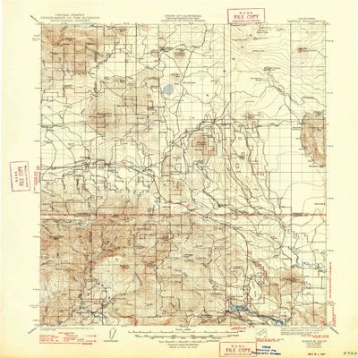 YellowMaps Bartle CA topo map, 1:125000 Scale, 30 X 30 Minute, Historical, 1939, Updated 1947, 20.8 x 16.6 in - Polypropylene