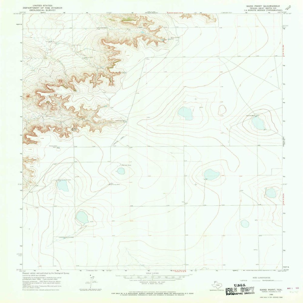 YellowMaps Sand Point TX topo map, 1:24000 Scale, 7.5 X 7.5 Minute, Historical, 1966, Updated 1969, 26.9 x 21.8 in - Polypropylene