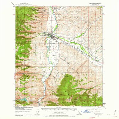 YellowMaps Salmon ID topo map, 1:62500 Scale, 15 X 15 Minute, Historical, 1950, Updated 1962, 20.9 x 17 in - Polypropylene