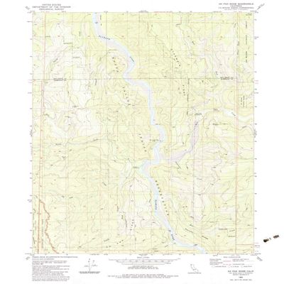 YellowMaps Ah PAH Ridge CA topo map, 1:24000 Scale, 7.5 X 7.5 Minute, Historical, 1983, Updated 1983, 26.7 x 21.9 in - Polypropylene