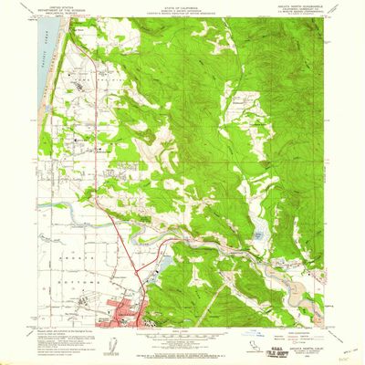 YellowMaps Arcata North CA topo map, 1:24000 Scale, 7.5 X 7.5 Minute, Historical, 1959, Updated 1960, 26.8 x 22 in - Polypropylene