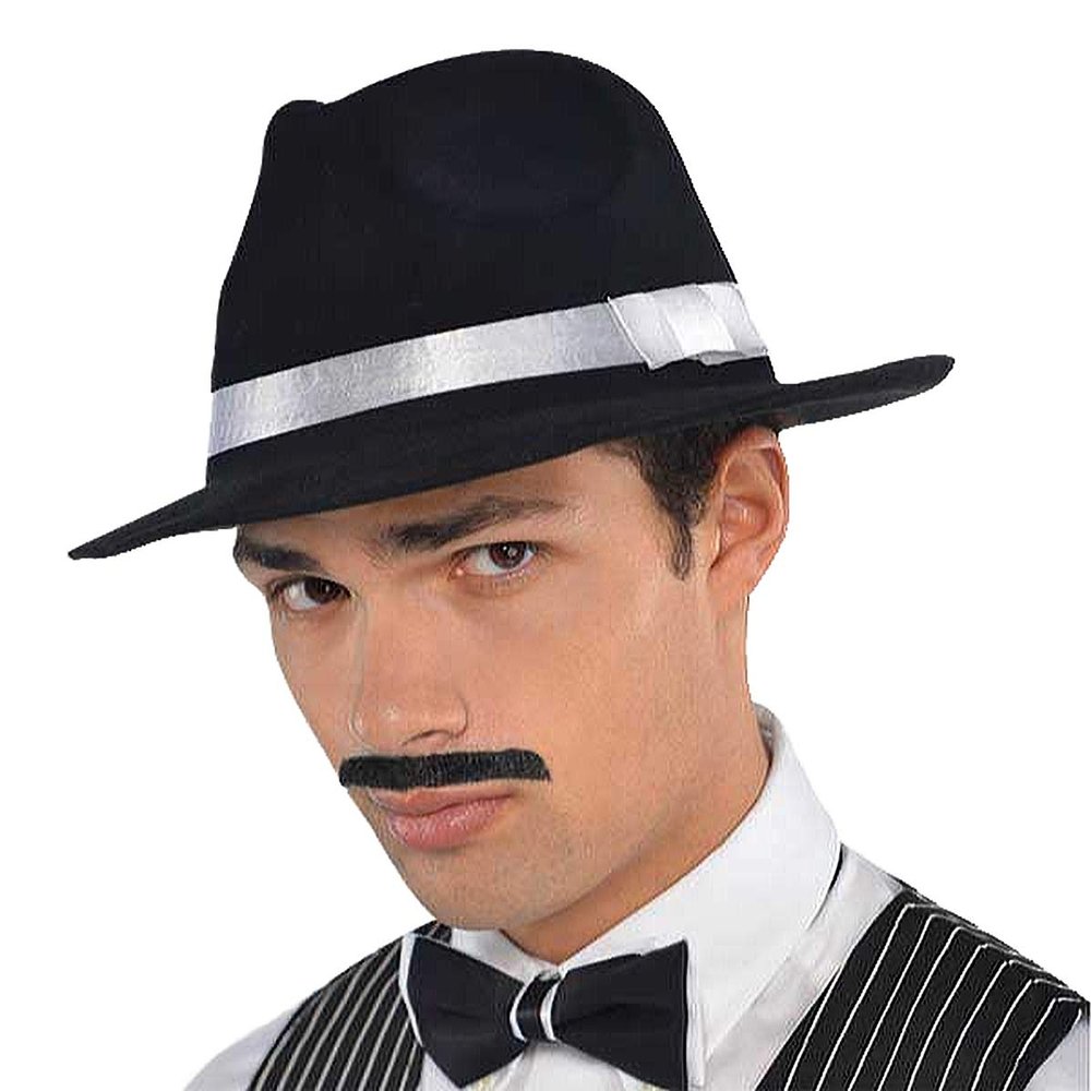 20's Pencil Moustache Costume Accessory- One Size, Black - 1 Pc.