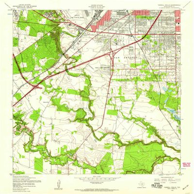 Terrell Wells TX topo map, 1:24000 Scale, 7.5 X 7.5 Minute, Historical, 1953, Updated 1959, 26.9 x 23.1 in - Tyvek