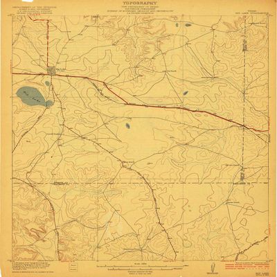 YellowMaps Big Lake TX topo map, 1:62500 Scale, 15 X 15 Minute, Historical, 1922, 19.8 x 16.3 in - Polypropylene