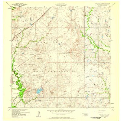 YellowMaps Arbuckle Hill OK topo map, 1:24000 Scale, 7.5 X 7.5 Minute, Historical, 1956, Updated 1959, 27.4 x 23.1 in - Polypropylene